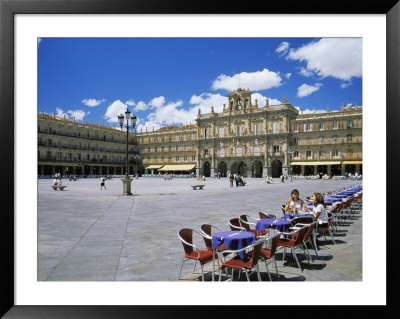 Two Girls At Cafe Table, Plaza Mayor, Salamanca, Castilla Y Leon, Spain by Ruth Tomlinson Pricing Limited Edition Print image