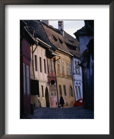 Medieval Facades In The Village Where Count Dracula Was Born, Sighisoara, Mures, Romania by Michael Gebicki Pricing Limited Edition Print image