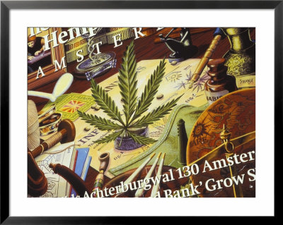 Close-Up Of Cannabis Shop Sign, Amsterdam, The Netherlands (Holland) by Richard Nebesky Pricing Limited Edition Print image