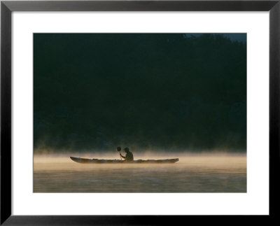 Sea Kayak Silhouette On Potomac River, Cabin John, Maryland by Skip Brown Pricing Limited Edition Print image