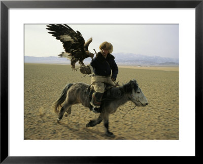 A Mongolian Eagle Hunter In Kazahkstan by Ed George Pricing Limited Edition Print image