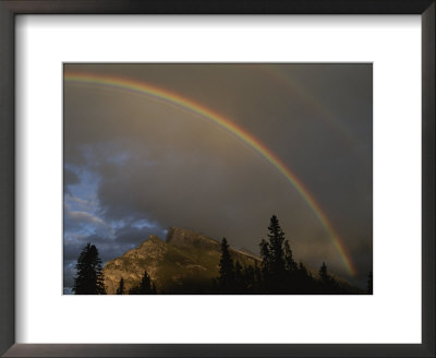 Rainbow Over Mt. Rundle After An Early Evening Thunderstorm by Raymond Gehman Pricing Limited Edition Print image