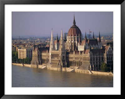 Parliament Buildings And River Danube, Budapest, Hungary, Europe by John Miller Pricing Limited Edition Print image