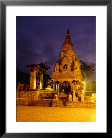 Vatsala Durga Temple On Durbar Square At Night, Bhaktapur, Nepal by Ryan Fox Pricing Limited Edition Print image