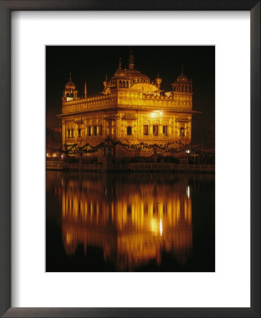 The Golden Temple Is Reflected In A Pool Of Holy Water by James P. Blair Pricing Limited Edition Print image