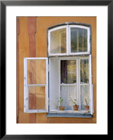 Window And Flower Pots, Tabor, South Bohemia, Czech Republic, Europe by Upperhall Ltd Pricing Limited Edition Print image