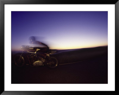 Blurred Motion Of Man On Motorcycle by David Wasserman Pricing Limited Edition Print image