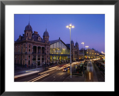 Nyugati Train Station And Traffic At Night, Budapest, Hungary by David Greedy Pricing Limited Edition Print image