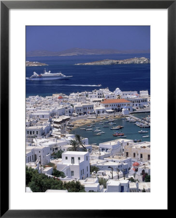 Aerial View Of Mykonos Town, Mykonos, Greece by Walter Bibikow Pricing Limited Edition Print image