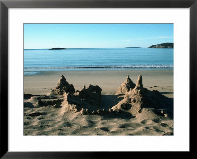 Sand Castle On Beach, Maine Coast, Me by Dennis Lane Pricing Limited Edition Print image