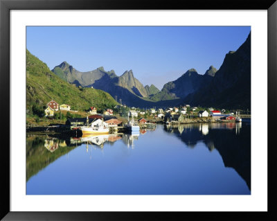 Reflections, Reine Village On Moskenesoya, Lofoten Islands, Nordland, Norway, Scandinavia, Europe by Gavin Hellier Pricing Limited Edition Print image