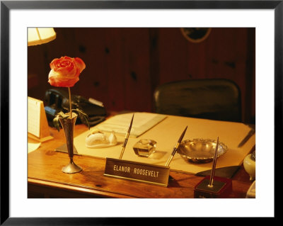 A View Of Eleanor Roosevelts Desk, With A Misspelled Name Plate Given To Her By A Student by Ira Block Pricing Limited Edition Print image