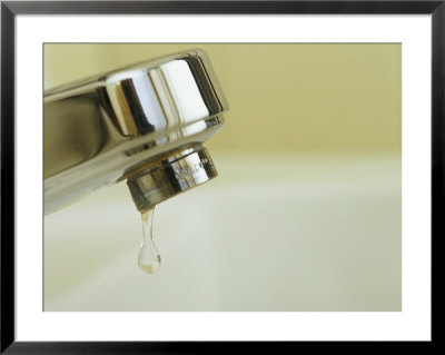 Water Dripping From A Leaking Bathroom Faucet, Wasting Water by Taylor S. Kennedy Pricing Limited Edition Print image
