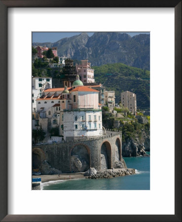 Town View From Coast Road, Amalfi, Campania, Italy by Walter Bibikow Pricing Limited Edition Print image