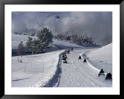 Snowmobiling, Yellowstone National Park, Wyoming, Usa by Carol Polich Pricing Limited Edition Print image