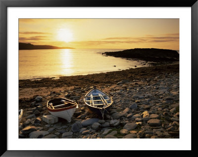 Boats On Norwick Beach At Sunrise, Unst, Shetland Islands, Scotland, United Kingdom, Europe by Patrick Dieudonne Pricing Limited Edition Print image