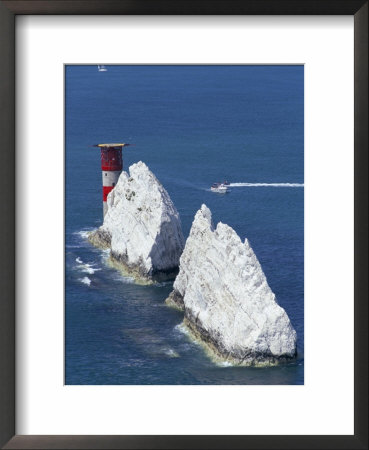 Aerial View Of The Needles Rocks And Lighthouse, Isle Of Wight, England, United Kingdom by Charles Bowman Pricing Limited Edition Print image