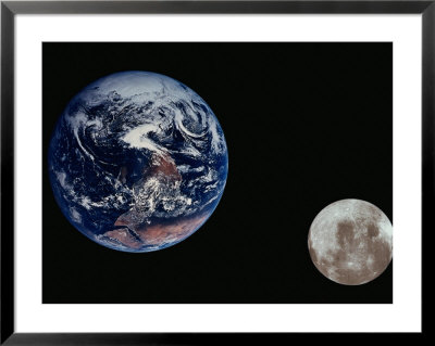 Earth And The Moon Seen From Space by Arnie Rosner Pricing Limited Edition Print image