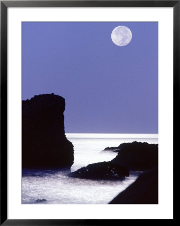 Rocks With Water And Full Moon, Laguna Beach, Ca by Mitch Diamond Pricing Limited Edition Print image