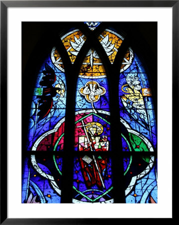 Stained Glass Window At Hallgrimskirkja, Hallgrimur's Church, Reykjavik, Iceland by Jonathan Smith Pricing Limited Edition Print image