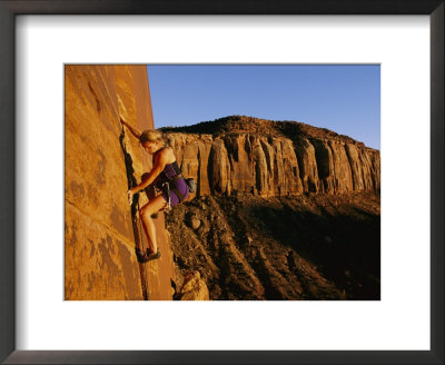 A Climber Scales A Wall In The Desert by Bill Hatcher Pricing Limited Edition Print image