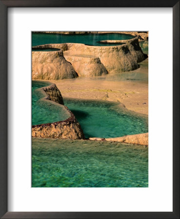 Natural Limestone Pools In Wolong Valley, Wolong Ziran Baohuqu, Sichuan, China by Keren Su Pricing Limited Edition Print image