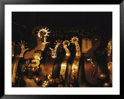 A Close View Of A Variety Of Western Spurs In Old Santa Fe by Stephen St. John Pricing Limited Edition Print image