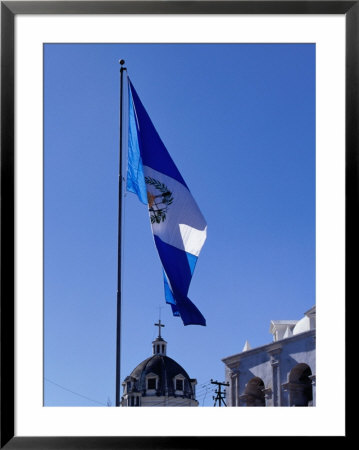 Guatemalan Flag Flying Over Municipalidad (Town Hall), Quetzaltenango, Guatemala by Ryan Fox Pricing Limited Edition Print image