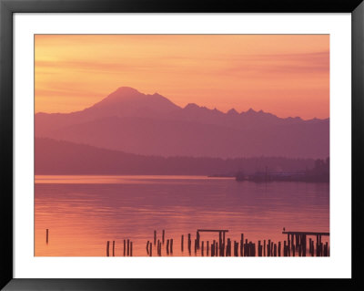 Mt. Baker And Puget Sound At Dawn, Anacortes, Washington, Usa by William Sutton Pricing Limited Edition Print image