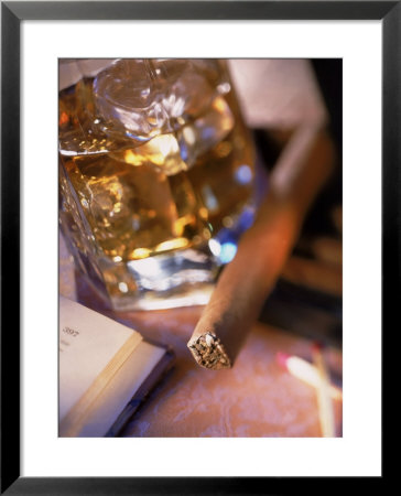 Cigar And Liquor With Ice Cubes by Eric Kamp Pricing Limited Edition Print image