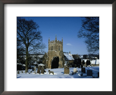 Cemetery In Winter, Upper Slaughter, Gloucestershire, England by Jon Davison Pricing Limited Edition Print image