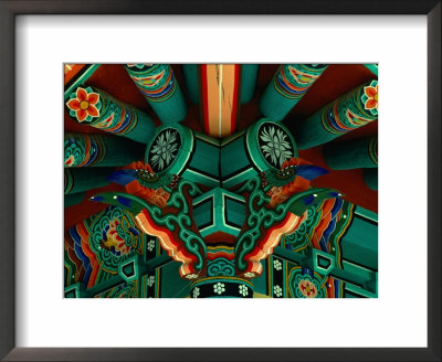Ceiling Detail At Temple In Village, Seoul, South Korea by Eric Wheater Pricing Limited Edition Print image