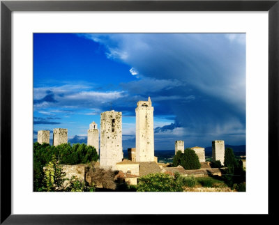 Towers Of San Gimignano From Rocca (Town Fortress), San Gimignano, Italy by Martin Moos Pricing Limited Edition Print image