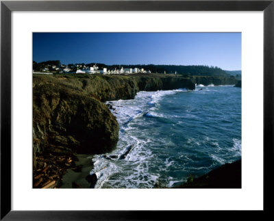 Downtown Shops, Sunrise On Bluff, Mendocino, Ca by Jim Corwin Pricing Limited Edition Print image