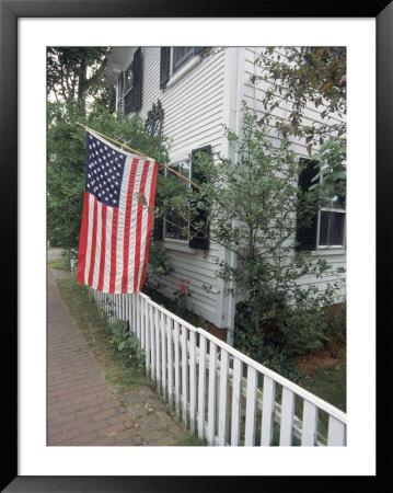 American Flag Hanging Outside Of House, Ma by Gary D. Ercole Pricing Limited Edition Print image