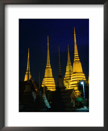 Brilliantly Lit Wat Phra Chetupon Or Wat Po As It's Known, Bangkok, Thailand by Anders Blomqvist Pricing Limited Edition Print image
