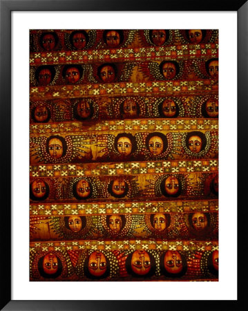 Pattern Of Painted Faces On Ceiling Of Debre Birhan Selassie Church, Gondar, Ethiopia by David Wall Pricing Limited Edition Print image