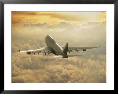 Jumbo Jet Above Clouds At 35,000 Feet by Peter Walton Pricing Limited Edition Print image