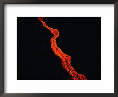 Lava Flow At Night, Kilauea, Usa by Peter Hendrie Pricing Limited Edition Print image