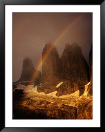 Rainbow Over Torres Del Paine (Towers Of Paine), Torres Del Paine National Park, Chile by Woods Wheatcroft Pricing Limited Edition Print image