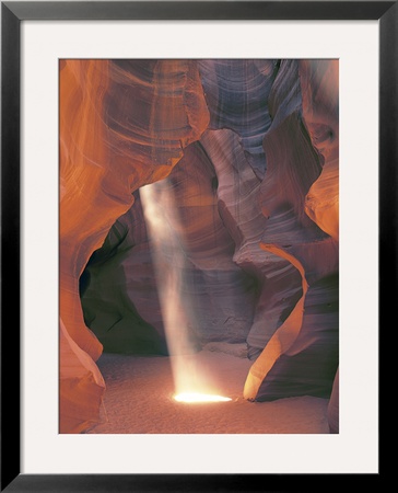 Sunbeam Illuminates Sandy Floor And Sandstone Walls Of A Slot Canyon, Antelope Canyon, Page by Dennis Flaherty Pricing Limited Edition Print image