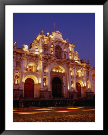 Facade Of Cathedral De Santiago At Night, Antigua Guatemala, Guatemala by Ryan Fox Pricing Limited Edition Print image