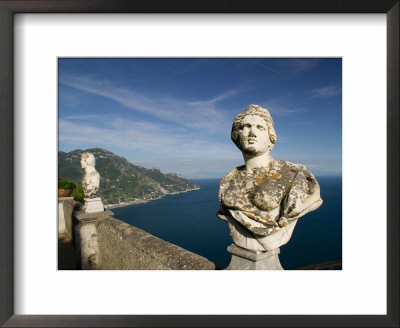 Villa Cimbrone, Roman Busts On Belvedere Terrace, Ravello, Campania, Italy by Walter Bibikow Pricing Limited Edition Print image