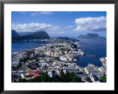 City And Harbour From Kniven Overlook On Aksla Hill, Alesund, Norway by Pershouse Craig Pricing Limited Edition Print image