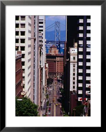 California Street With Bay Bridge In Distance, San Francisco, California, Usa by Richard I'anson Pricing Limited Edition Print image