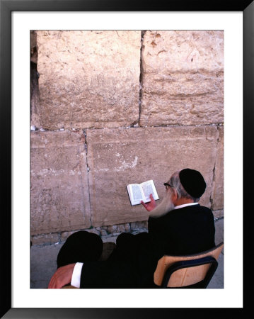 Man Reading A Text At The Wailing Wall, Jerusalem, Israel by Michael Coyne Pricing Limited Edition Print image