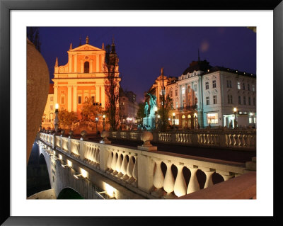 Triple Bridge With Presernov Trg In Background, Ljubljana, Slovenia by Jonathan Smith Pricing Limited Edition Print image