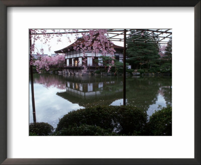 Geishas On The Balcony Of Shobi-Kan Teahouse In Garden At Heian Shrine, Kyoto, Japan by Nancy & Steve Ross Pricing Limited Edition Print image