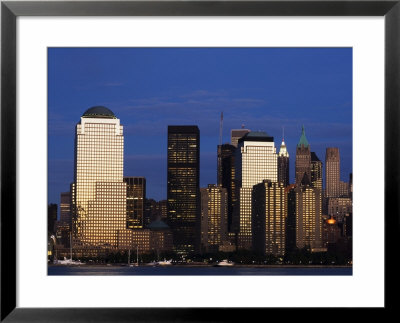 Lower Manhattan Skyline At Dusk Across The Hudson River, New York City, New York, Usa by Amanda Hall Pricing Limited Edition Print image