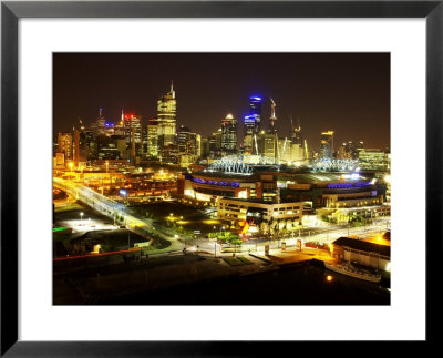 Telsta Dome And Melbourne Cbd At Night, Victoria, Australia by David Wall Pricing Limited Edition Print image